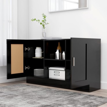 vidaXL Μπουφές Μαύρος 120x30,5x70cm από Επεξ. Ξύλο 1 τεμ.