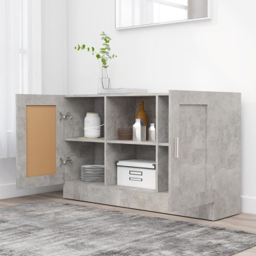 vidaXL Μπουφές Γκρι Σκυροδέματος 120x30,5x70cm από Επεξ. Ξύλο 1 τεμ.