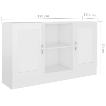 vidaXL Μπουφές Γυαλιστερό Λευκό 120x30,5x70cm από Επεξ. Ξύλο 1 τεμ.