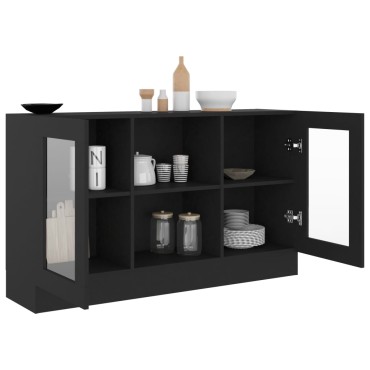 vidaXL Βιτρίνα Μαύρη 120x30,5x70cm από Επεξ. Ξύλο 1 τεμ.