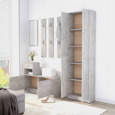 vidaXL Ντουλάπα Διαδρόμου Γκρι Σκυροδέματος 55x25x189cm Επεξ. Ξύλο 1 τεμ.