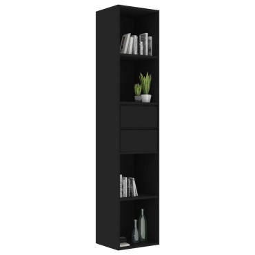 vidaXL Βιβλιοθήκη Μαύρη 36x30x171cm από Επεξ. Ξύλο 1 τεμ.