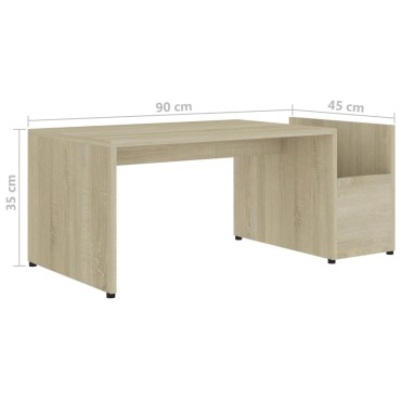 vidaXL Τραπεζάκι Σαλονιού Sonoma Δρυς 90x45x35cm από Επεξ. Ξύλο 1 τεμ.