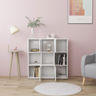 vidaXL Βιβλιοθήκη Λευκή 90x30x90cm από Επεξ. Ξύλο 1 τεμ.