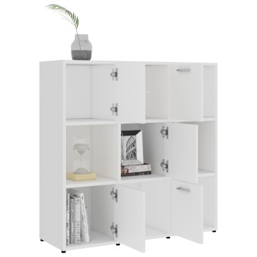 vidaXL Βιβλιοθήκη Λευκή 90x30x90cm από Επεξ. Ξύλο 1 τεμ.