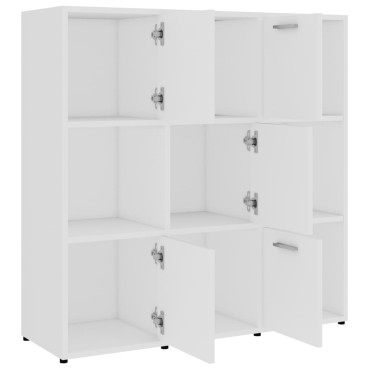 vidaXL Βιβλιοθήκη Λευκή 90x30x90cm από Επεξ. Ξύλο 1 τεμ.