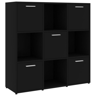 vidaXL Βιβλιοθήκη Μαύρη 90x30x90cm από Επεξ. Ξύλο 1 τεμ.