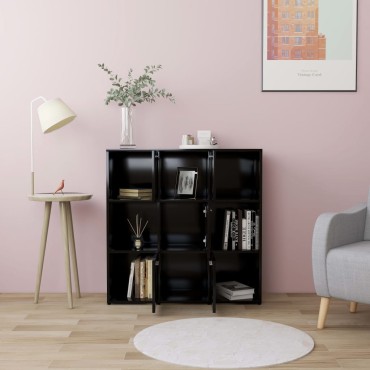 vidaXL Βιβλιοθήκη Μαύρη 90x30x90cm από Επεξ. Ξύλο 1 τεμ.