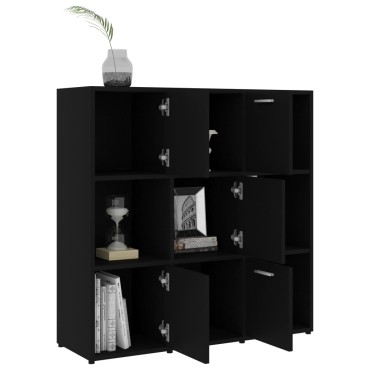 vidaXL Βιβλιοθήκη Μαύρη 90x30x90cm από Επεξ. Ξύλο 1 τεμ.