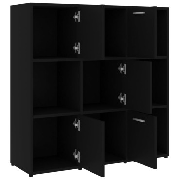 vidaXL Βιβλιοθήκη Μαύρη 90x30x90cm από Επεξ. Ξύλο 1 τεμ.