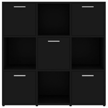 vidaXL Βιβλιοθήκη Μαύρη 90x30x90cm από Επεξ. Ξύλο 1 τεμ.
