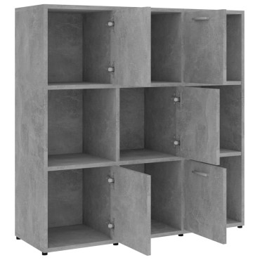 vidaXL Βιβλιοθήκη Γκρι του Σκυροδέματος 90x30x90cm Επεξ. Ξύλο 1 τεμ.