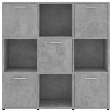 vidaXL Βιβλιοθήκη Γκρι του Σκυροδέματος 90x30x90cm Επεξ. Ξύλο 1 τεμ.