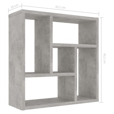vidaXL Ραφιέρα Τοίχου Γκρι Σκυροδέματος 45,1x16x45,1cm από Επεξ. Ξύλο 1 τεμ.