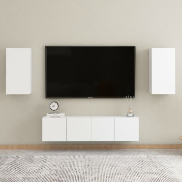 vidaXL Έπιπλο Τηλεόρασης Λευκό 30,5x30x60cm από Επεξ. Ξύλο