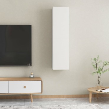 vidaXL Έπιπλα Τηλεόρασης 2 τεμ. Λευκά 30,5x30x60cm από Επεξ. Ξύλο