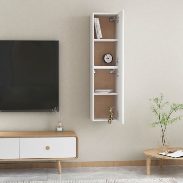 vidaXL Έπιπλα Τηλεόρασης 2 τεμ. Λευκά 30,5x30x60cm από Επεξ. Ξύλο