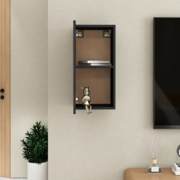 vidaXL Έπιπλο Τηλεόρασης Μαύρο 30,5x30x60cm από Επεξ. Ξύλο