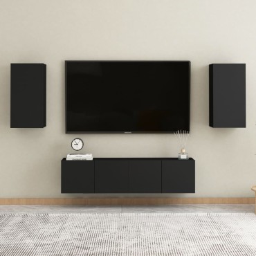 vidaXL Έπιπλο Τηλεόρασης Μαύρο 30,5x30x60cm από Επεξ. Ξύλο