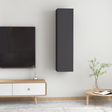 vidaXL Έπιπλα Τηλεόρασης 2 τεμ. Γκρι 30,5x30x60cm Επεξ. Ξύλο