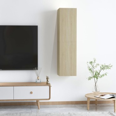 vidaXL Έπιπλα Τηλεόρασης 2 τεμ. Δρυς 30,5x30x60cm από Επεξ. Ξύλο