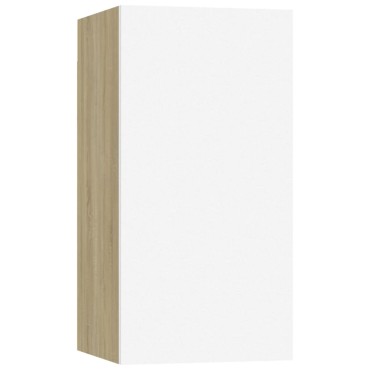 vidaXL Έπιπλο Τηλεόρασης Λευκό & Sonoma Δρυς 30,5x30x60cm Επεξ. Ξύλο