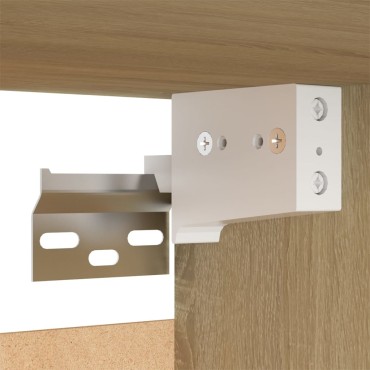 vidaXL Έπιπλο Τηλεόρασης Λευκό & Sonoma Δρυς 30,5x30x60cm Επεξ. Ξύλο