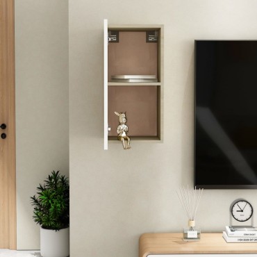 vidaXL Έπιπλο Τηλεόρασης Λευκό & Sonoma Δρυς 30,5x30x60cm Επεξ. Ξύλο