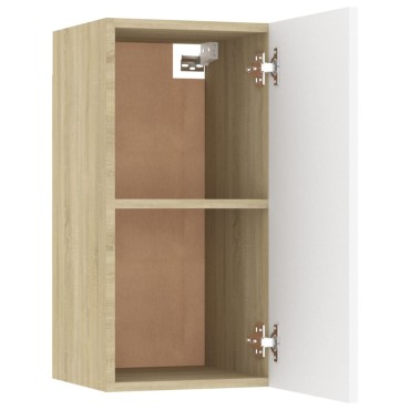vidaXL Έπιπλο Τηλεόρασης Λευκό & Sonoma Δρυς 30,5x30x60cm Επεξ. Ξύλο
