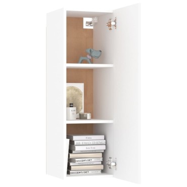 vidaXL Έπιπλα Τηλεόρασης 2 τεμ. Λευκά 30,5x30x90cm από Επεξ. Ξύλο