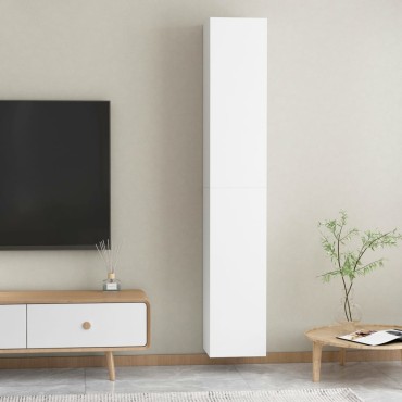 vidaXL Έπιπλα Τηλεόρασης 2 τεμ. Λευκά 30,5x30x90cm από Επεξ. Ξύλο