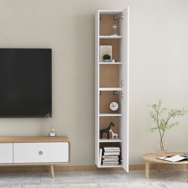 vidaXL Έπιπλα Τηλεόρασης 2 τεμ. Λευκά 30,5x30x90cm από Επεξ. Ξύλο