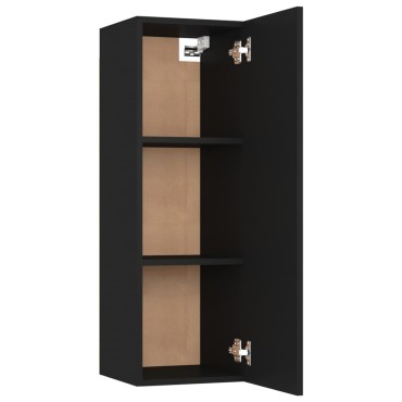 vidaXL Έπιπλα Τηλεόρασης 2 τεμ. Μαύρα 30,5x30x90cm από Επεξ. Ξύλο