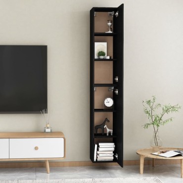 vidaXL Έπιπλα Τηλεόρασης 2 τεμ. Μαύρα 30,5x30x90cm από Επεξ. Ξύλο
