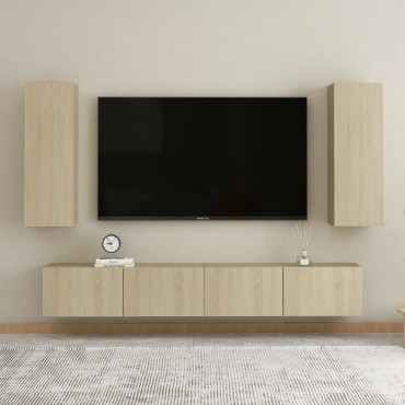 vidaXL Έπιπλο Τηλεόρασης Sonoma Δρυς 30,5x30x90cm από Επεξ. Ξύλο