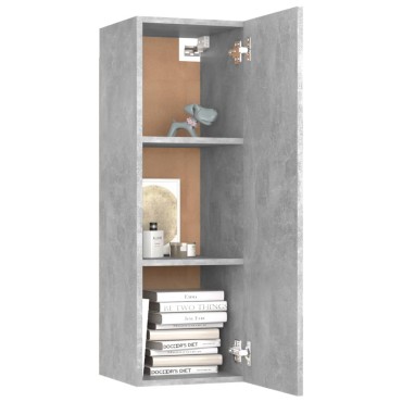 vidaXL Έπιπλα Τηλεόρασης 2 τεμ. Γκρι Σκυρ. 30,5x30x90cm από Επεξ. Ξύλο