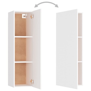 vidaXL Έπιπλο Τηλεόρασης Λευκό 30,5x30x110cm από Επεξ. Ξύλο