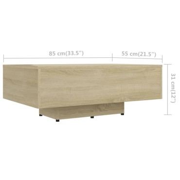 vidaXL Τραπεζάκι Σαλονιού Sonoma Δρυς 85x55x31cm από Επεξ. Ξύλο 1 τεμ.
