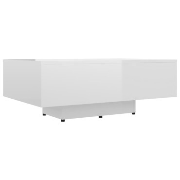 vidaXL Τραπεζάκι Σαλονιού Γυαλιστερό Λευκό 85x55x31cm Επεξ. Ξύλο 1 τεμ.