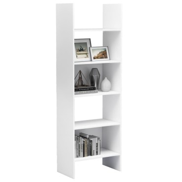 vidaXL Βιβλιοθήκη Λευκή 60x35x180cm από Επεξ. Ξύλο 1 τεμ.