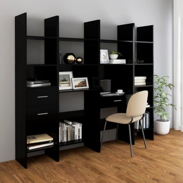 vidaXL Βιβλιοθήκη Μαύρη 60x35x180cm από Επεξ. Ξύλο 1 τεμ.