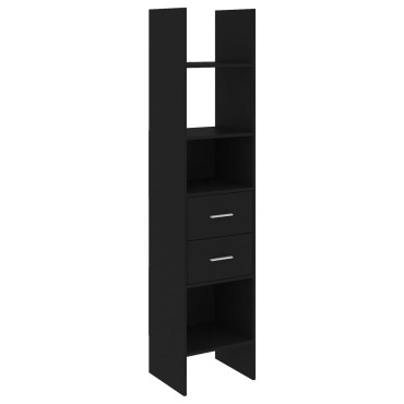vidaXL Βιβλιοθήκη Μαύρη 40x35x180cm από Επεξ. Ξύλο 1 τεμ.