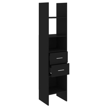 vidaXL Βιβλιοθήκη Μαύρη 40x35x180cm από Επεξ. Ξύλο 1 τεμ.