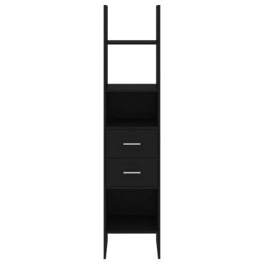 vidaXL Βιβλιοθήκη Μαύρη 40x35x180cm από Επεξ. Ξύλο 1 τεμ.