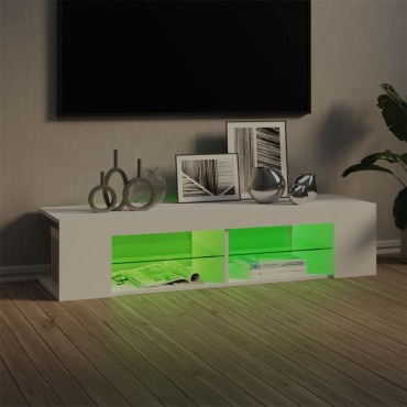 vidaXL Έπιπλο Τηλεόρασης με LED Λευκό 135x39x30cm