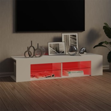 vidaXL Έπιπλο Τηλεόρασης με LED Λευκό 135x39x30cm