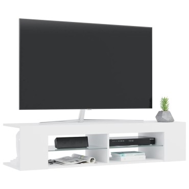 vidaXL Έπιπλο Τηλεόρασης με LED Λευκό 135x39x30cm