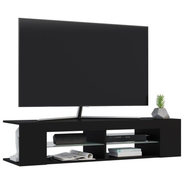 vidaXL Έπιπλο Τηλεόρασης με LED Μαύρο 135x39x30 εκ.