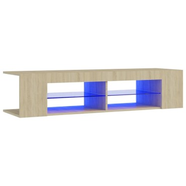 vidaXL Έπιπλο Τηλεόρασης με LED Sonoma Δρυς 135x39x30cm