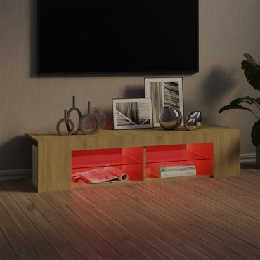 vidaXL Έπιπλο Τηλεόρασης με LED Sonoma Δρυς 135x39x30cm